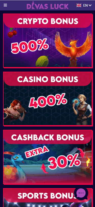 divas luck casino bonus